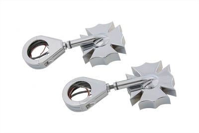 Wyatt Gatling Fireman Cross Turn Signal Set 39mm Clamp Kit - Show/Decorative Use Only
