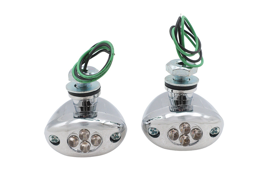 Wyatt Gatling LED Green Marker Lamp Set Center Mount - Decorative Use Only