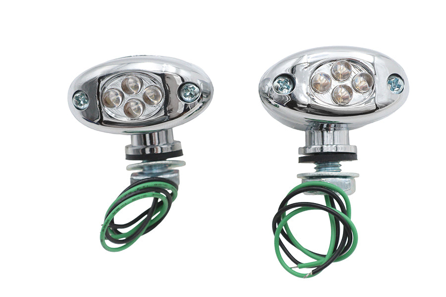 Wyatt Gatling LED Green Marker Lamp Set Center Mount - Decorative Use Only