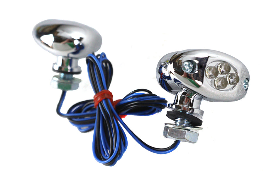 Wyatt Gatling LED Blue Marker Lamp Set Center Mount - Decorative Use Only