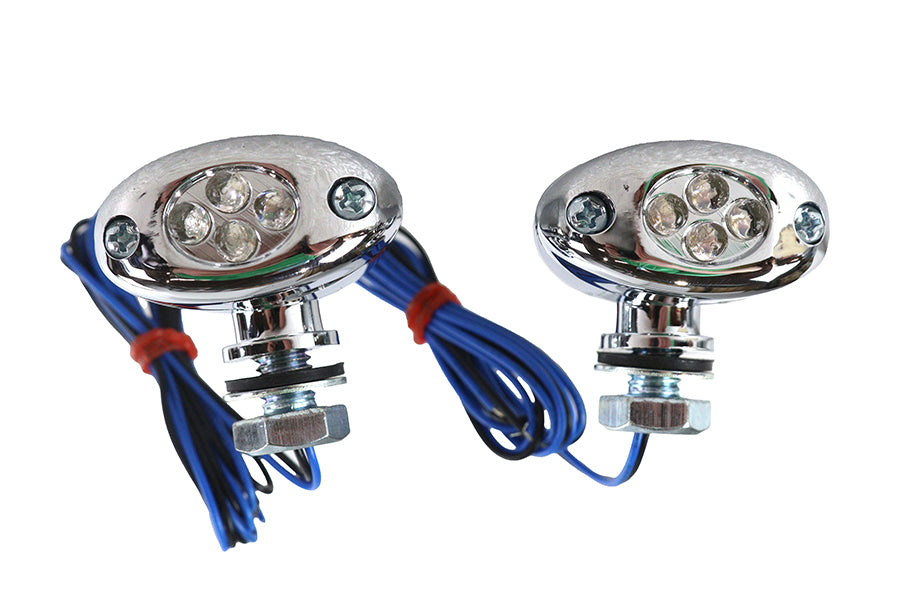 Wyatt Gatling LED Blue Marker Lamp Set Center Mount - Decorative Use Only