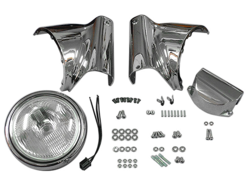 Wyatt Gatling Chrome Headlamp Cowl Kit for Harley Davidson FLST Models