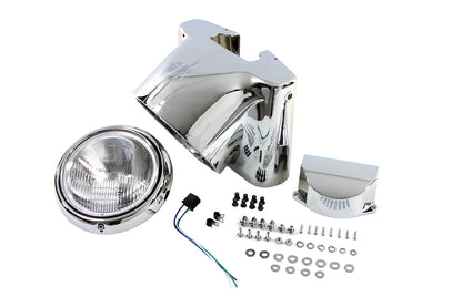 Wyatt Gatling Chrome Headlamp Cowl Kit for Harley Davidson FLST Models