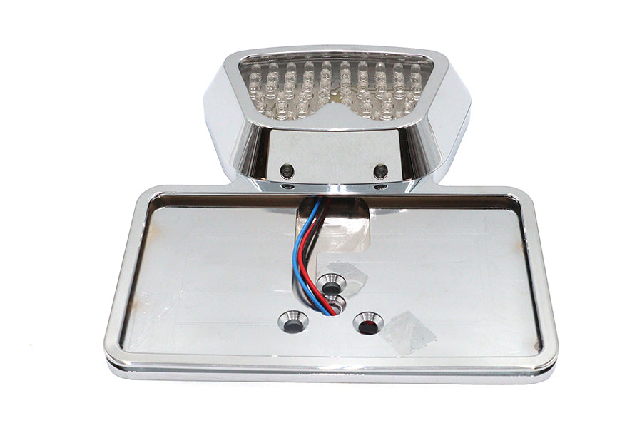 Wyatt Gatling Chrome Zoid LED Tail Lamp with License Plate Frame for Harley FX Models - Part 76378