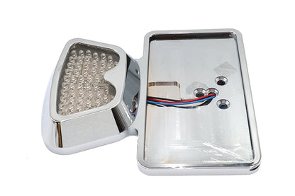 Wyatt Gatling Chrome Zoid LED Tail Lamp with License Plate Frame for Harley FX Models - Part 76378