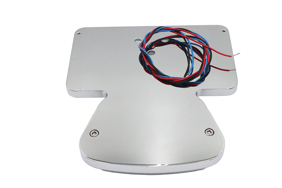 Wyatt Gatling Chrome Zoid LED Tail Lamp with License Plate Frame for Harley FX Models - Part 76378