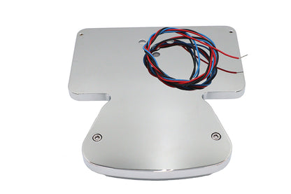Wyatt Gatling Chrome Zoid LED Tail Lamp with License Plate Frame for Harley FX Models - Part 76378