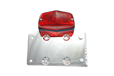 Wyatt Gatling Chrome Side Mount Tail Lamp Kit with Red Lens and Clear Bulb