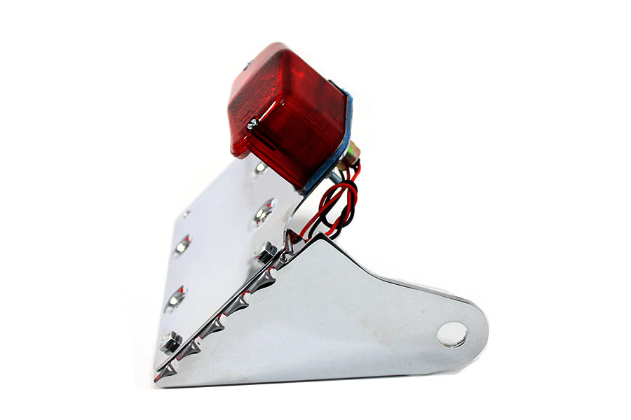 Wyatt Gatling Chrome Side Mount Tail Lamp Kit with Red Lens and Clear Bulb