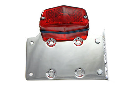 Wyatt Gatling Chrome Side Mount Tail Lamp Kit with Red Lens and Clear Bulb