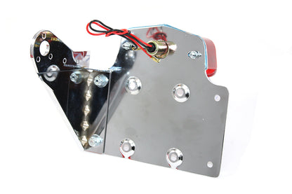 Wyatt Gatling Chrome Side Mount Tail Lamp Kit with Red Lens and Clear Bulb