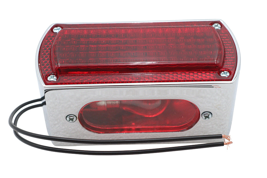 Wyatt Gatling Chrome Die Cast Box Style Tail Lamp - 12-0041, Decorative and Show Use Only