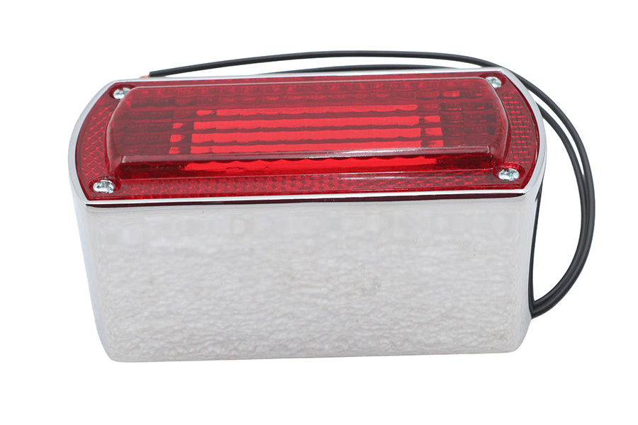 Wyatt Gatling Chrome Die Cast Box Style Tail Lamp - 12-0041, Decorative and Show Use Only