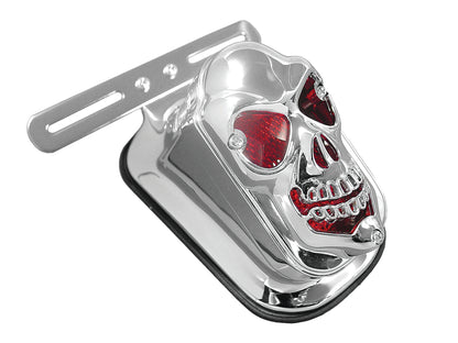 V-Twin Chrome Skull Grill Tombstone Tail Lamp - Custom Application Accessory