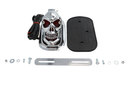 V-Twin Chrome Skull Grill Tombstone Tail Lamp - Custom Application Accessory