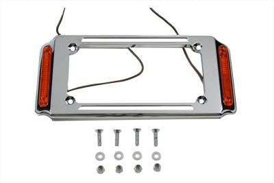 Wyatt Gatling License Plate Frame Chrome with Side Lights - Part #07299