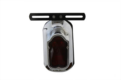V-Twin Replica Chrome Tombstone Tail Lamp for Harley Davidson FL Models