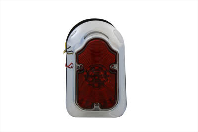 Wyatt Gatling 12-0400LED Chrome Tombstone LED Tail Lamp Assembly for Harley Davidson FX (1973-1982)