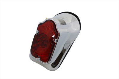 Wyatt Gatling 12-0400LED Chrome Tombstone LED Tail Lamp Assembly for Harley Davidson FX (1973-1982)