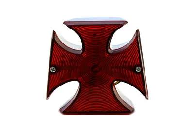 Wyatt Gatling 20-6503 LED Chrome Maltese Tail Lamp - 12V Red LED Flush Mount with Steel Backing Plate by Wyatt Gatling