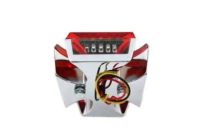 Wyatt Gatling 20-6503 LED Chrome Maltese Tail Lamp - 12V Red LED Flush Mount with Steel Backing Plate by Wyatt Gatling