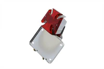 V-Twin Maltese Side Mount Tail Lamp Kit with Chrome Finish - Part 33-0347 by V-Twin