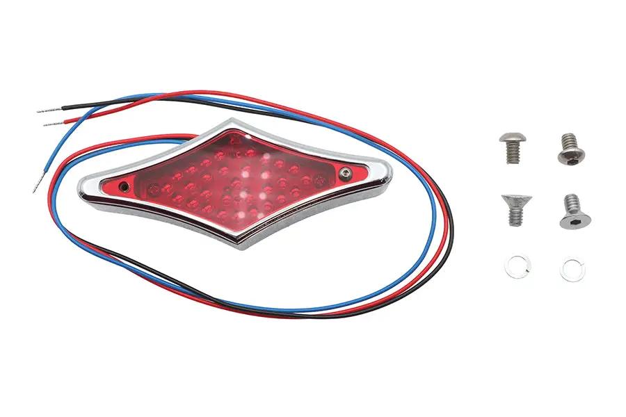 Wyatt Gatling Chrome Diamond LED Flat Back Tail Lamp Part #76100 by Wyatt Gatling