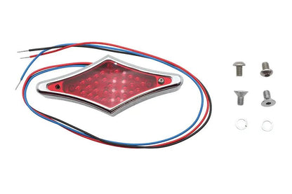 Wyatt Gatling Chrome Diamond LED Flat Back Tail Lamp Part #76100 by Wyatt Gatling