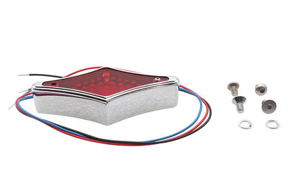 Wyatt Gatling Chrome Diamond LED Flat Back Tail Lamp Part #76100 by Wyatt Gatling