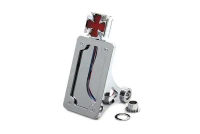 Wyatt Gatling Chrome Billet 2.5 Inch Square LED Maltese Lamp with Vertical Side Mount License Plate Frame for Harley Davidson FXST by Wyatt Gatling