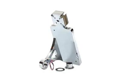 Wyatt Gatling Chrome Billet 2.5 Inch Square LED Maltese Lamp with Vertical Side Mount License Plate Frame for Harley Davidson FXST by Wyatt Gatling
