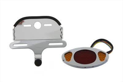 Wyatt Gatling Chrome Oval Tail Lamp Assembly 33-0379 for Harley-Davidson FXST