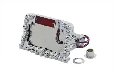 Wyatt Gatling Chrome Skull Style Tail Lamp Assembly for Harley Davidson FXST (1984-1993) by Wyatt Gatling