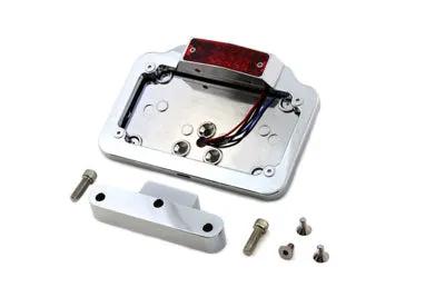Wyatt Gatling Part 76107A Chrome Tail Lamp and License Plate Holder with Rail Mount Support for Harley Davidson FLT (1997-2006) by Wyatt Gatling