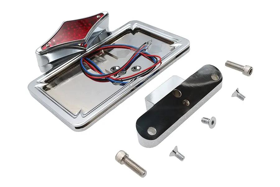 Wyatt Gatling Part 76099 Chrome Billet Diamond Style LED Tail Lamp and License Plate Holder for Harley Davidson FLT by Wyatt Gatling