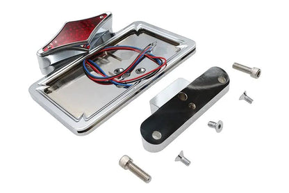 Wyatt Gatling Part 76099 Chrome Billet Diamond Style LED Tail Lamp and License Plate Holder for Harley Davidson FLT by Wyatt Gatling