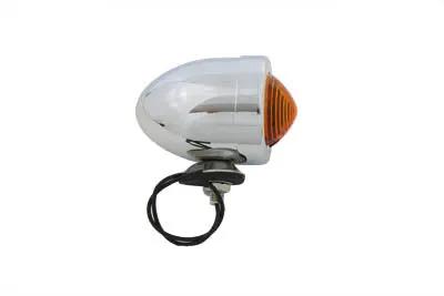 Wyatt Gatling Chrome Bullet Marker Lamp Amber Single Filament - 12 Volt Motorcycle Signal Light by Wyatt Gatling