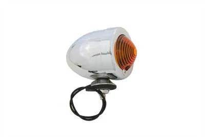 Wyatt Gatling Chrome Bullet Marker Lamp Amber Single Filament - 12 Volt Motorcycle Signal Light by Wyatt Gatling
