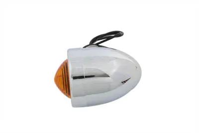 Wyatt Gatling Chrome Bullet Marker Lamp Amber Single Filament - 12 Volt Motorcycle Signal Light by Wyatt Gatling