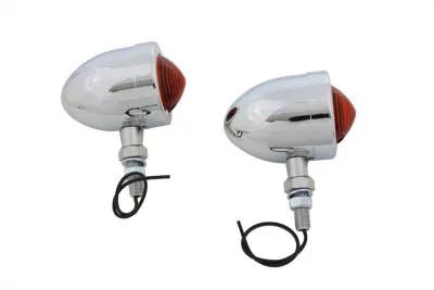 Wyatt Gatling Chrome Red Marker Lamp Set with Single Stem – for Show or Decorative Use by Wyatt Gatling