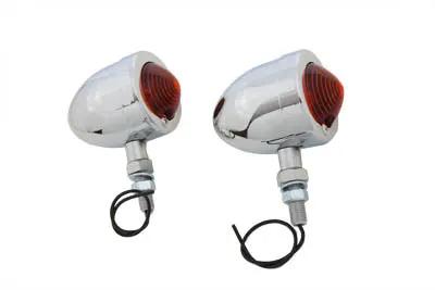 Wyatt Gatling Chrome Red Marker Lamp Set with Single Stem – for Show or Decorative Use by Wyatt Gatling