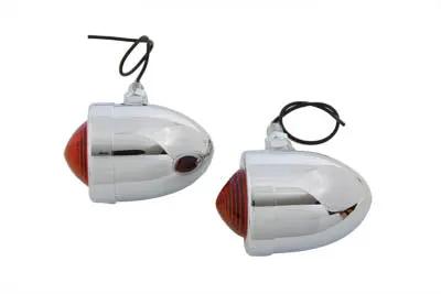 Wyatt Gatling Chrome Red Marker Lamp Set with Single Stem – for Show or Decorative Use by Wyatt Gatling