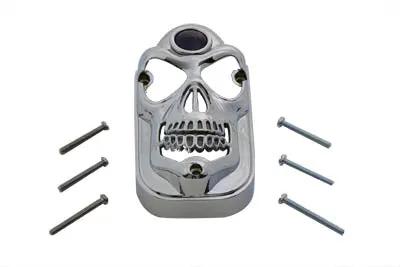 Wyatt Gatling Skull Style Blue Dot Tail Lamp Cover for Harley Davidson FL (Part #12-0075) by Wyatt Gatling