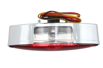 Wyatt Gatling Chrome Snake Eye Style Tail Lamp - 6.5 inch Wide, Decorative Use Only by Wyatt Gatling