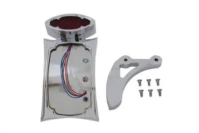 Wyatt Gatling Chrome Curved Odin Style Tail Lamp Kit for 3 to 3-1/2 Inch Belt Drives by Wyatt Gatling