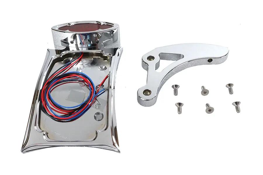 Wyatt Gatling Chrome Curved Odin Style Tail Lamp Kit for 3 to 3-1/2 Inch Belt Drives by Wyatt Gatling