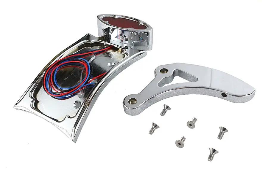 Wyatt Gatling Chrome Curved Odin Style Tail Lamp Kit for 3 to 3-1/2 Inch Belt Drives by Wyatt Gatling