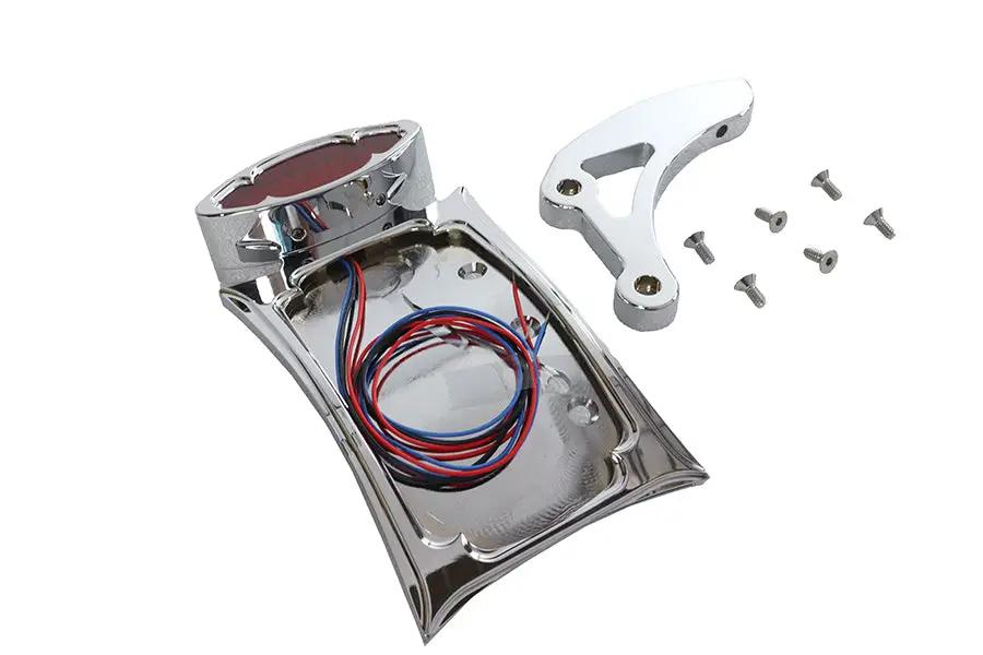Wyatt Gatling Chrome Curved Odin Style Tail Lamp Kit for 3 to 3-1/2 Inch Belt Drives by Wyatt Gatling