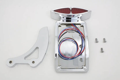 Wyatt Gatling Chrome Curved Katz Eyez Style Tail Lamp Kit for 3 to 3-1/2 Inch Belt Drives by Wyatt Gatling