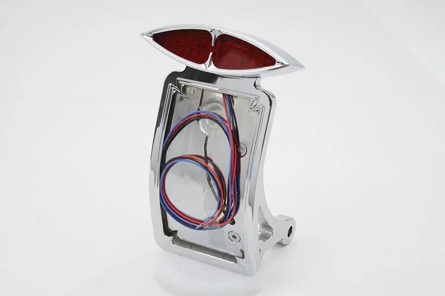 Wyatt Gatling Chrome Curved Katz Eyez Style Tail Lamp Kit for 3 to 3-1/2 Inch Belt Drives by Wyatt Gatling
